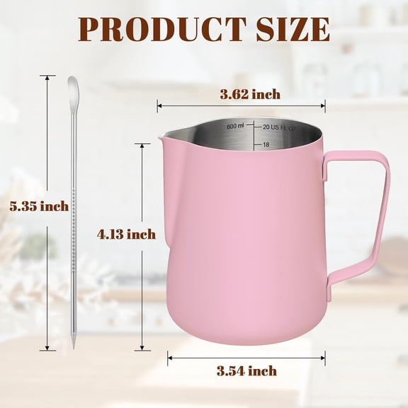 LABAKUI-Milk Frothing Pitcher 20oz Frother Cup Barista Tools, Pink