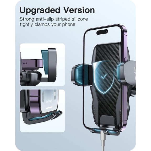 LABAKUI-Phone Holder Mount for Car Truck with 13" Gooseneck Long Arm - Carbon Fiber