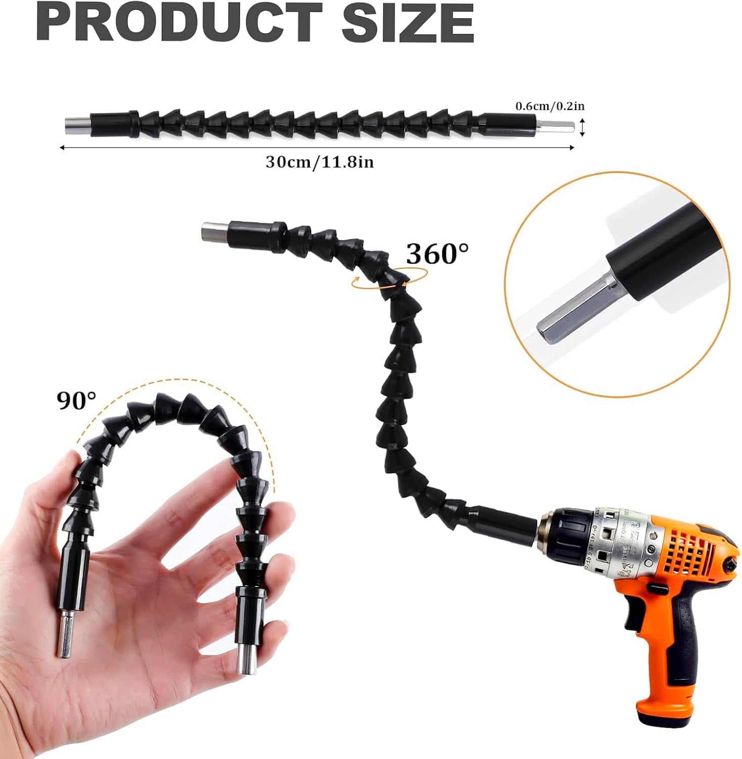 LABAKUI-Right Angle Drill Attachment, Flexible Drill Bit Extension ...