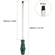 LABAKUI-SL8 Flat Head Screwdriver 13.8" Magnetic Demolition Slotted Screwdrivers 9.8" CR-V with Ergonomic Handle for DIY Repairing, Green