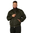 thumbnail image 1 of LABEL Go-To Bomber Jacket for Men – Low-Cut Collar – Front Zipper Closure – Multiple Pockets – 100% Nylon Olive MD One Size, 1 of 1