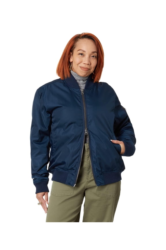 ® Go-To Bomber Jacket for Women – Roomy Fit – Windproof Comfort – Nylon and Polyester Fabric Navy MD One Size