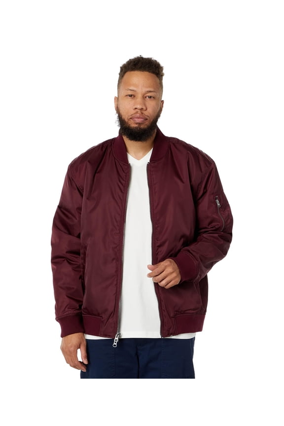 Mens Go-To Bomber Jacket Nylon Burgundy SM