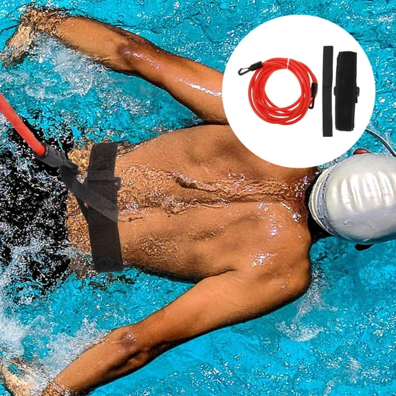 LABELEPH Red Resistance Bands for Swimming and Strength Training, TPE Material, 47.2 x 0.8 x 0.8 Inches Exercise Bands Set