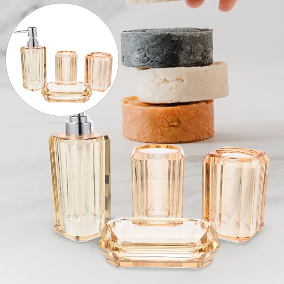 LABELEPH 1 Set Transparent Acrylic Lotion Dispenser Bathroom Countertop Accessories Storage for Families Kitchen