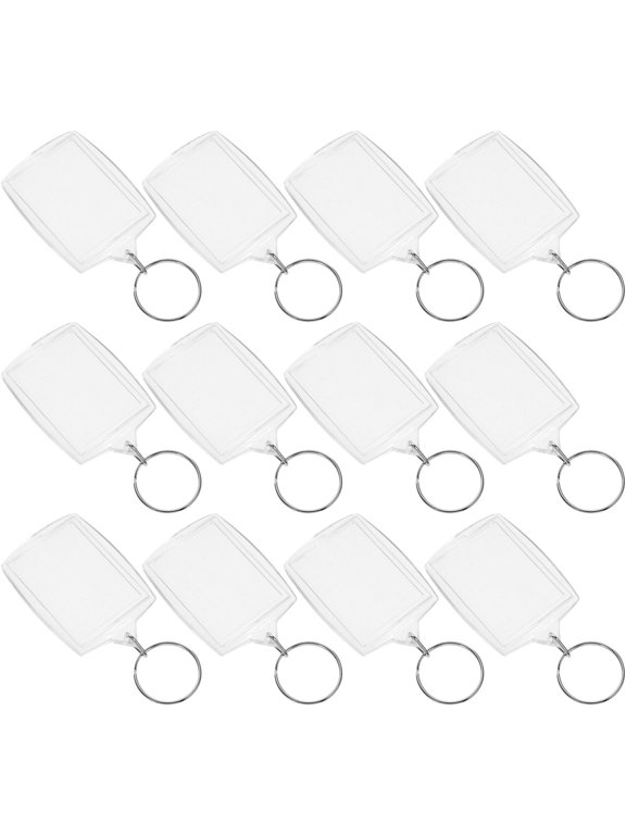 100Pcs Transparent Acrylic Keychain Frame For Family Events Diy Insert