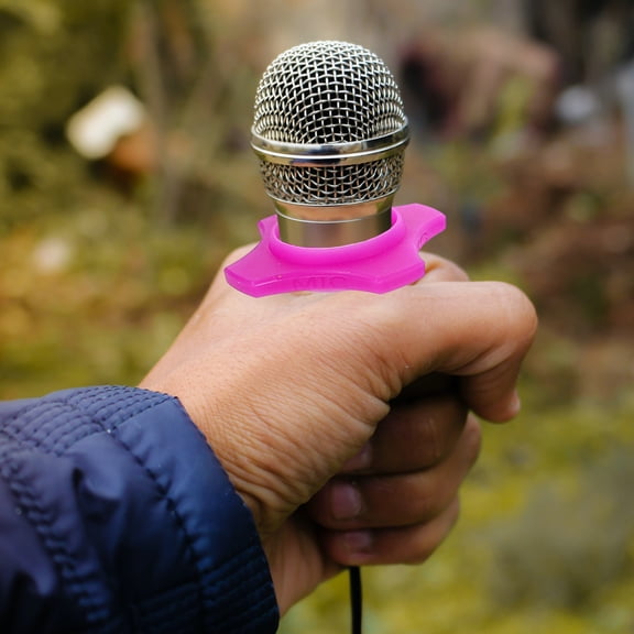 Tineasur 10Pcs Anti-rolling Microphone Rings Silicone Design for Stage Performance Users of Handheld Microphones