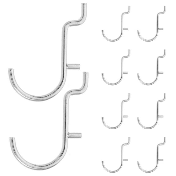 LABELEPH 10Pcs U-shaped Pegboard Hook Set for Organizers in Kitchen and Bedroom Peg Board