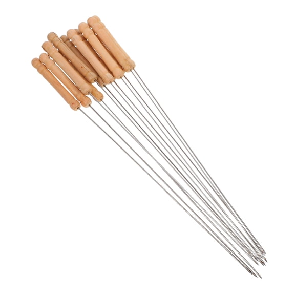 LABELEPH 12Pcs Round Stainless Steel Bake Needle Bbq Skewers 13X0.4X0.1in