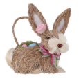 thumbnail image 1 of Tineasur Handwoven Straw Bunny Decor Light Brown Rabbit Ornament for Tabletop and Outdoor Use, 1 of 8