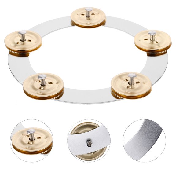 Tineasur Durable Golden Ching Ring Tambourine Strong Rhythm for Various Music Environments
