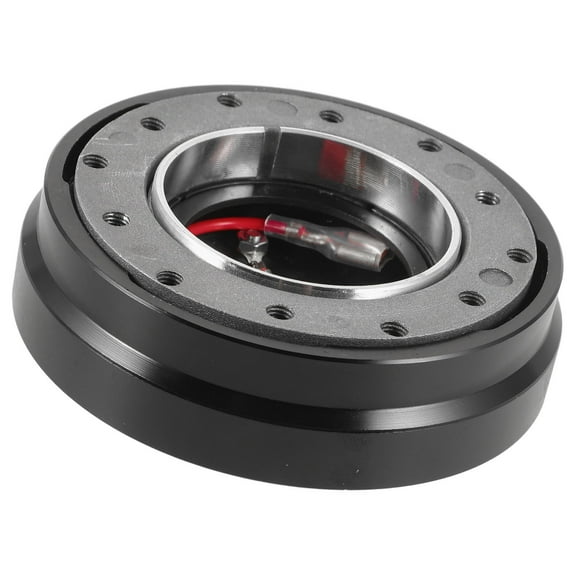 Tineasur Universal Quick Release Steering Wheel Hub in Black Aluminum Alloy for Cars