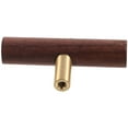 thumbnail image 1 of LABELEPH 1Pcs Wardrobe Handles Walnut Wood and Brass Modern Minimalist, 1 of 8