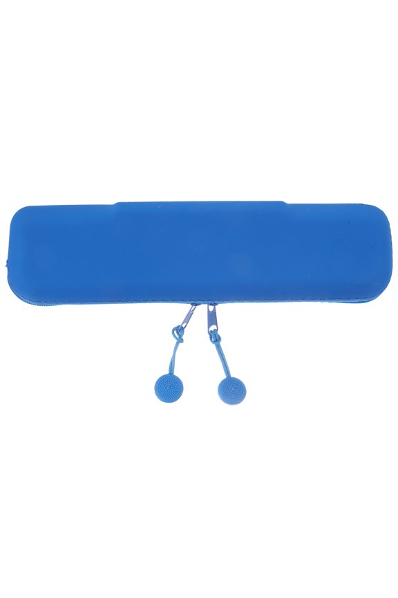 1Set Blue Silicone Makeup Brush Bag for Women Dustproof Waterproof Easy to Clean for Travel Use