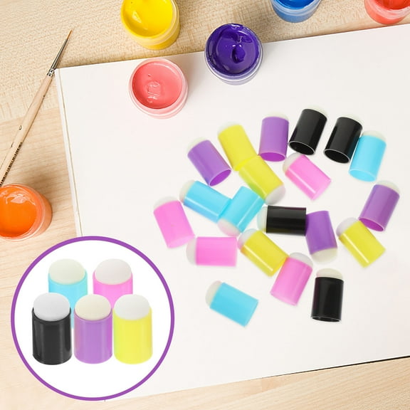 LABELEPH 20Pcs Finger Sponge Dauber for Painting Color Blending Stamping Art Supplies Artists