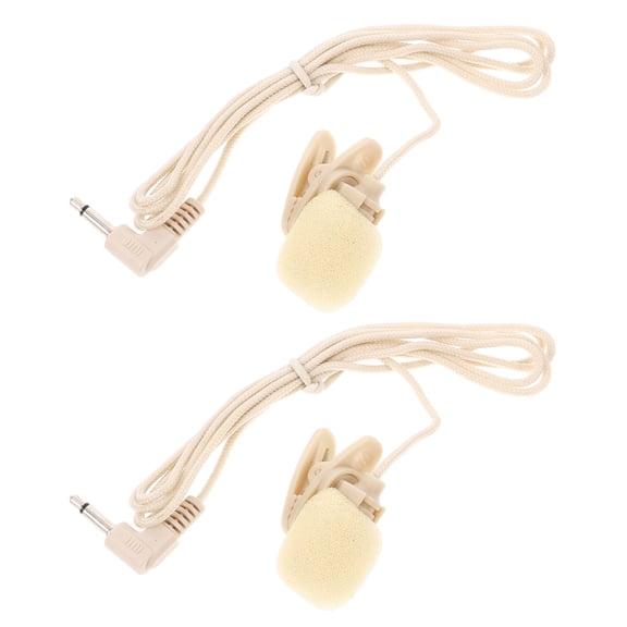LABELEPH 2Pcs Lavalier Microphones for Interviews with Cloth and ABS Material