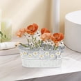 thumbnail image 1 of LABELEPH 2Pcs Metal Containers Oval Shape Retro Style Flower Vase for Household Decoration 7.5X5.1X3.1in, 1 of 8