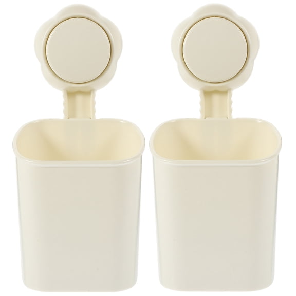 LABELEPH 2Pcs Suction Bathroom Shelf Wall Mount Break Resistance White ABS 19.5X9.3X8CM