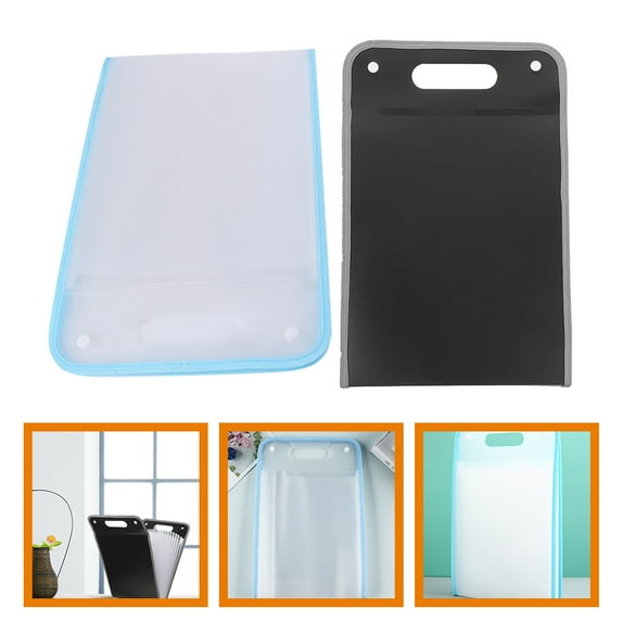 LABELEPH 2-Pack White Shape File Pocket Organizer for Office and School, Durable Document Holder 15.72 x 10.41 x 0.71 inches