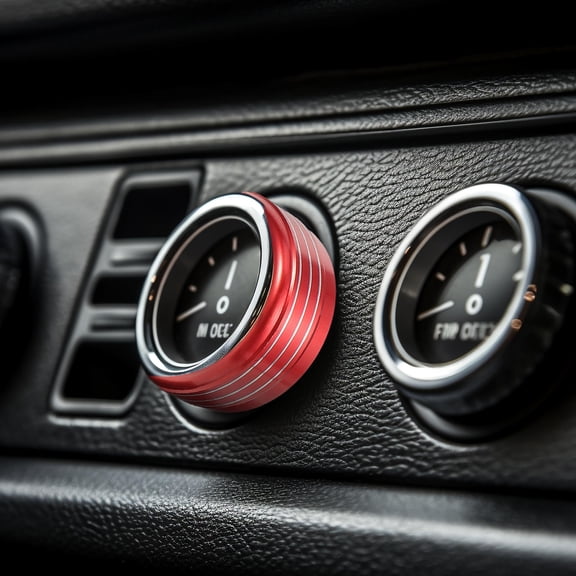 LABELEPH 3Pcs Blue Metal Radio Knob Cover Air Conditioning Button Trim for Car Interior Enhancement 1.97x1.97in