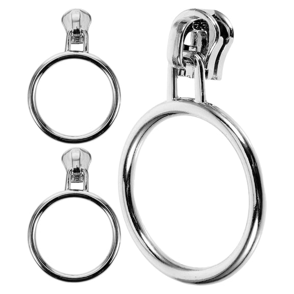 LABELEPH 3Pcs Removable Universal Zipper Head for Clothing Diy Crafts Easy Installation Silver