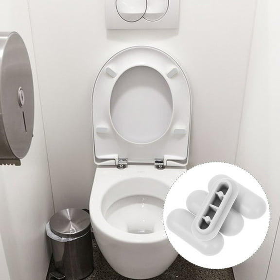 LABELEPH 4-Pack Light Grey Toilet Seat Pads for Use, Soft Comfortable Cushion, 1.8x0.7x0.5in