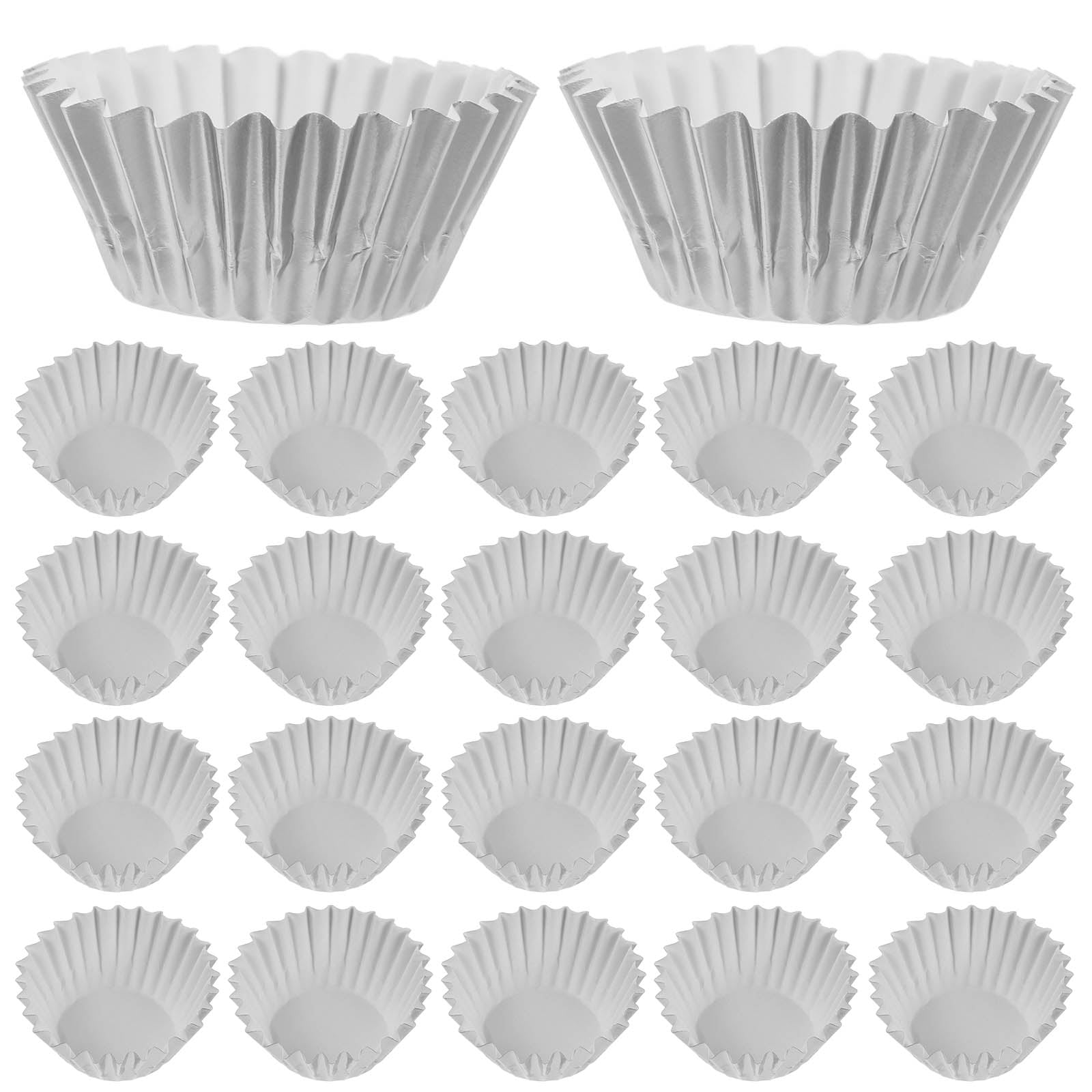 Tineasur Cupcake Liners Cupcake Baking Cups Silver 500pcs