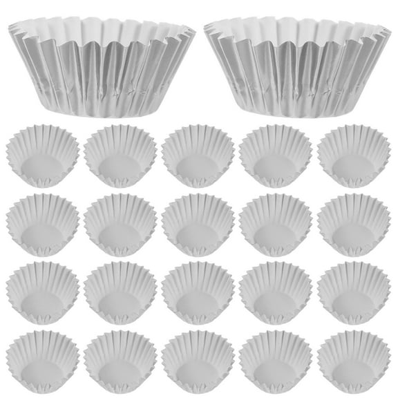 Tineasur Mini Cheesecake Cups Cupcake Baking Cups Silver 500pcs