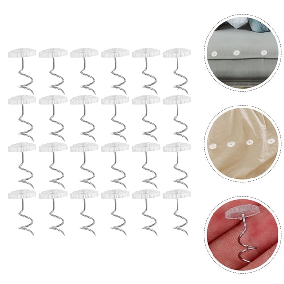 LABELEPH 50Pcs Quilt Cover Fixing Pin Silver Plastic Non Marking Fixing Furniture Assembly