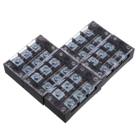 LABELEPH 5-Pack Rectangular Terminal Block Barrier Strip 2.76x1.50x0.94in Electrical Connector for and