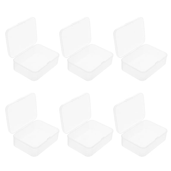 LABELEPH 6Pcs Small Plastic Boxes with Lids for Storing and Protecting Items Clear Design