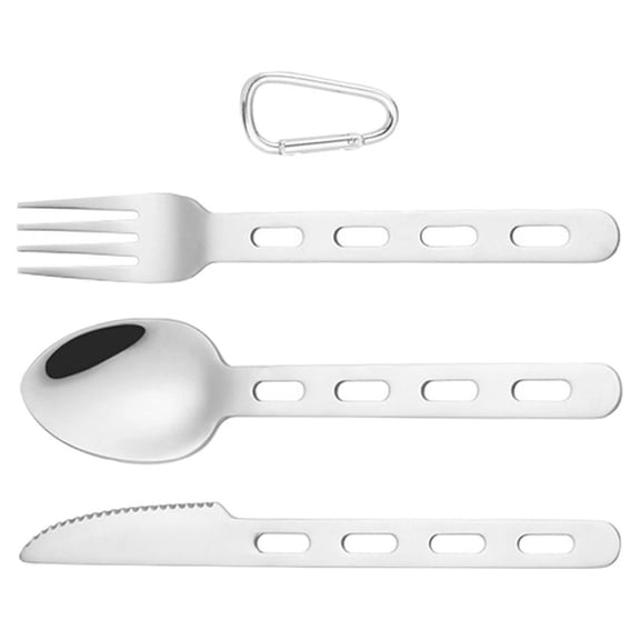 LABELEPH Camping Utensil Set 3-Pack Stainless Steel Outdoor Dining Cutlery for Hiking Picnic Travel