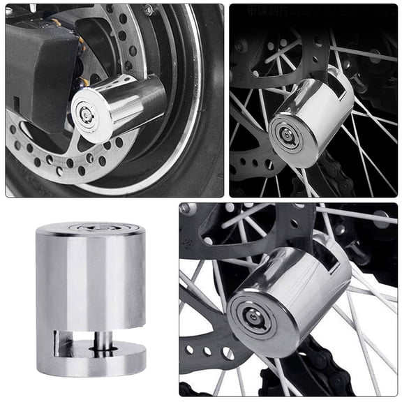 LABELEPH Disc Brake Lock 3Pcs Motorcycle Anti Theft Alloy Steel Silver 1.8In X 1.3In X 1.3In Daily Use
