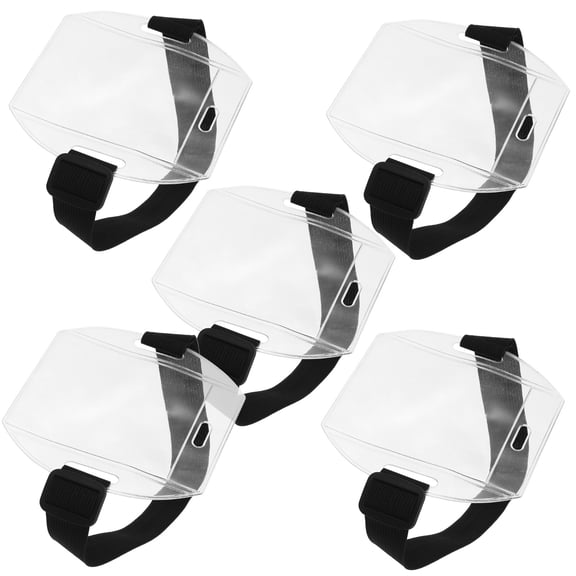 LABELEPH Photo Card Holder 5Pcs Black Armband Badge Pvc Holds Multiple Id Cards for Professionals Various Scenarios