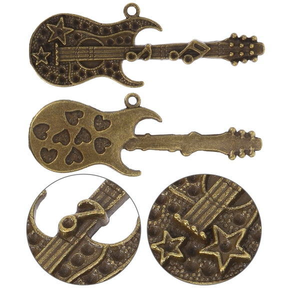 LABELEPH Retro Style Guitar Charms 25Pcs Alloy for Earrings and Bracelets Music Theme