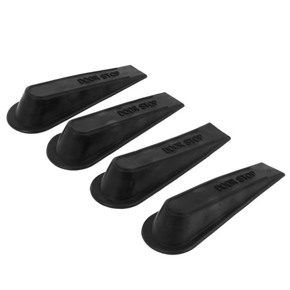 Tineasur rubber doorstop door wedge stopper Black Anti-slip Indoor Use 4pcs