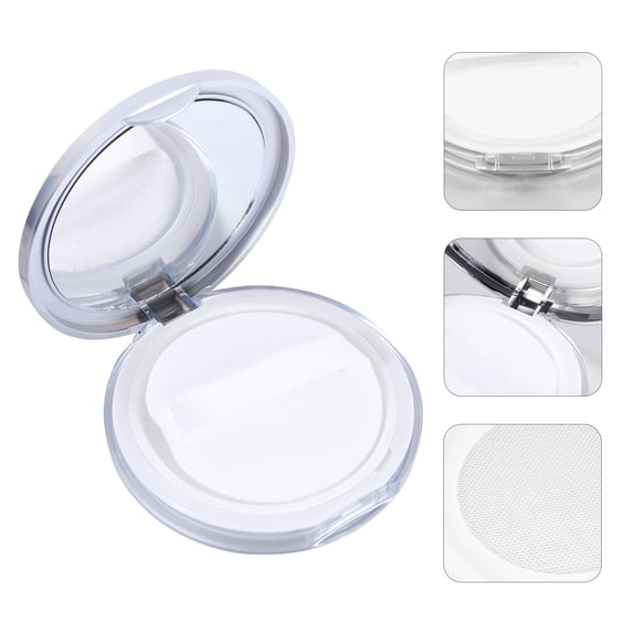 LABELEPH Travel Loose Powder Container 2Pcs Silver Plastic for Women Outdoor Use