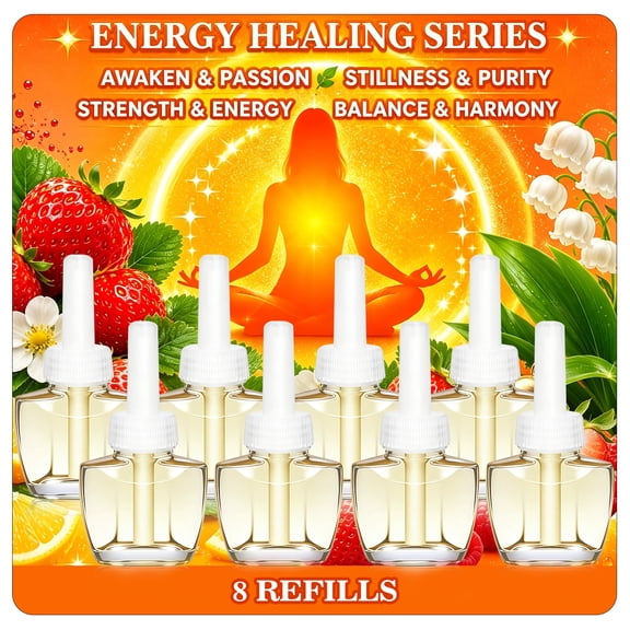 LABELLEFEE Plug-in Scented Oil Refill Healing Series Set 8-Pack with 4 Exclusive Fragrances Suitable for Office, Reading, Relaxation, Gatherings