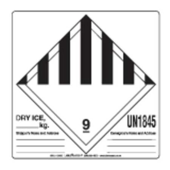 LABELMASTER HML11-DICE Dry Ice Label,Blank,6inx6in,Paper,500