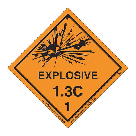 LABELMASTER SLEXP13C Explosive 1.3 C Label,Vinyl,PK500