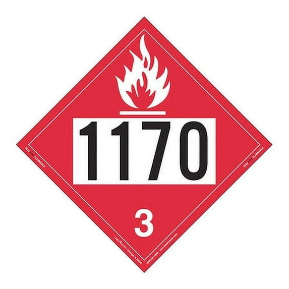 LABELMASTER ZEZ21170 Flammable Liquid Placard 1170,PK25