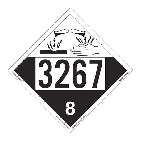 LABELMASTER ZEZ43267 Corrosive Placard,UN 3267,PK25