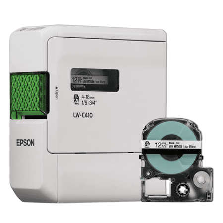 Epson LABELWORKS LW-C410PX Portable Bluetooth Label Maker - Home & Office, Sticker Labels, App Compatible