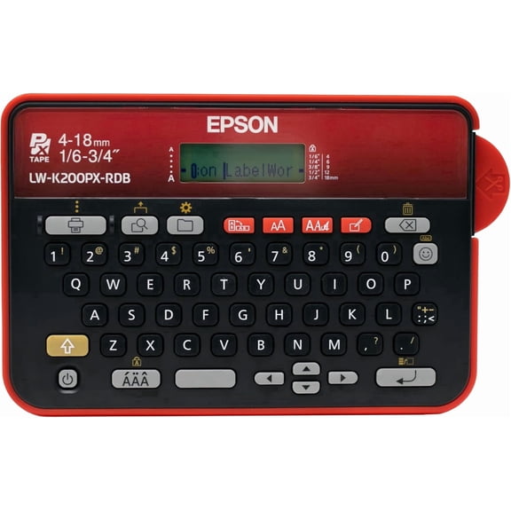 Epson LABELWORKS LW-K200PX-RDB Portable QWERTY Label Maker - Home & Hobbies, Craft & Organize, Red/Black Printer