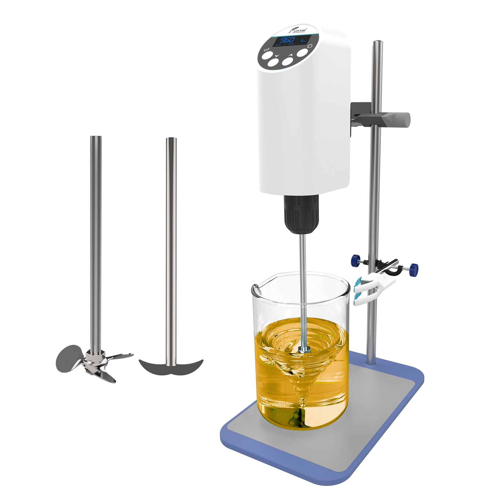 Electric Overhead Stirrer lab, Digital Auto Stirrer with Time Setting &  Speed Adjusting, Adjustable Height Mechanical Precision Mixer with Magnetic