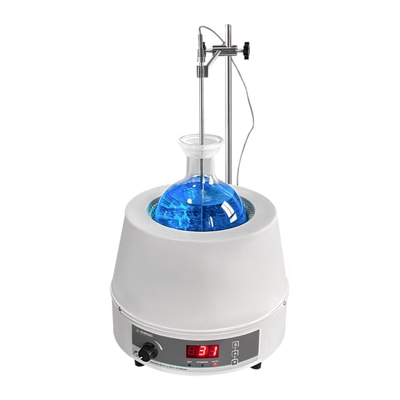 LAB FISH 2000ml Digital Heating Mantle Stirrer, 450W Lab Hot Plate Magnetic Stirrer with Temperature Probe & Timer for Chemistry Lab