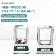 LABHOUSE Digital Analytical Balance Dual Display High Precision 1mg 300g Lab Scale External Calibration for Laboratory,Chemical Plant, Jewelry Store   300g/0.001g