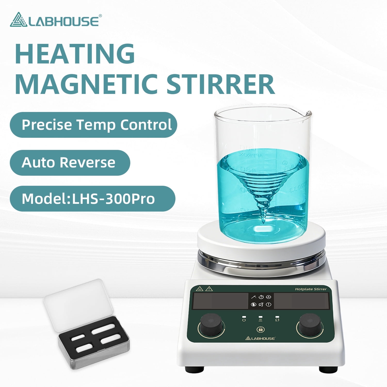 LABHOUSE LHS-300PRO Magnetic Stirrer Hot Plate with Probe – 5L Capacity ...