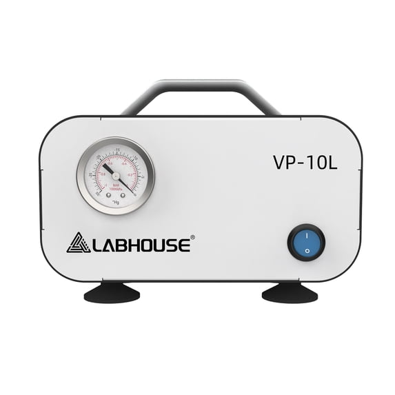 LABHOUSE Lab Diaphragm Vacuum Pump VP-10L, Portable Mini Oilless Pump Oil Free for Laboratory Vacuum Filtration, 10L/min Flow Rate with Rubber Tube, 110V