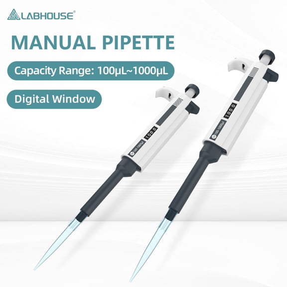 LABHOUSE M1000 Micropipette (100-1000ul) Single Channel Manual Adjustable Pipettor for Lab Use